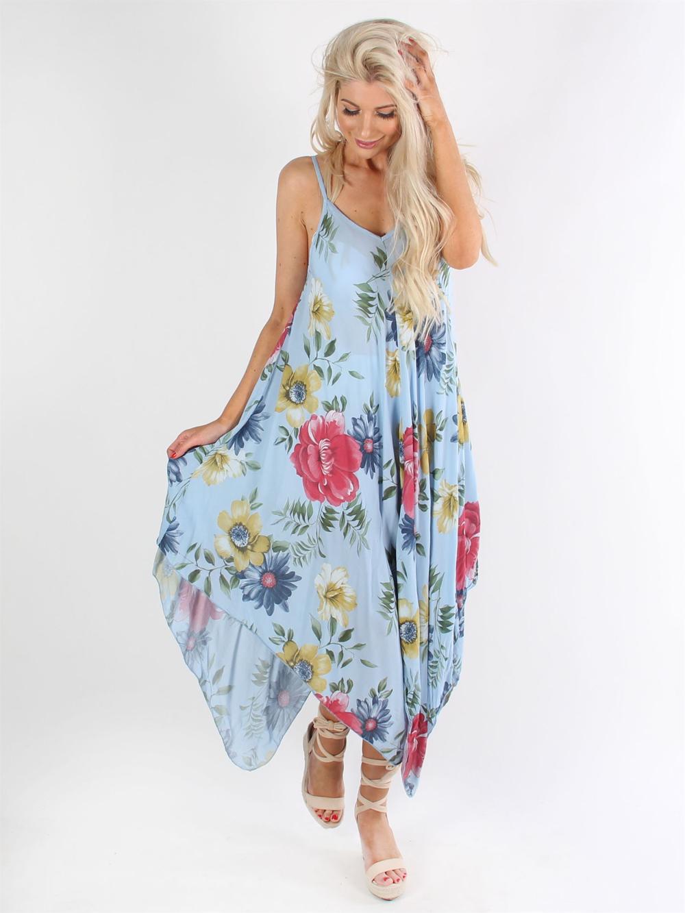 Michigan - Armygrøn stribet stropkjole i løs pasform